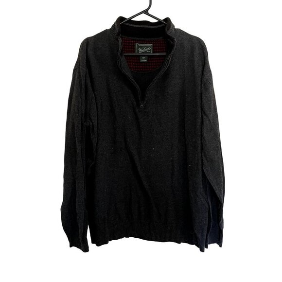 Woolrich gray half zip pullover sweater comfortable warm knit classic winter top - Picture 1 of 6